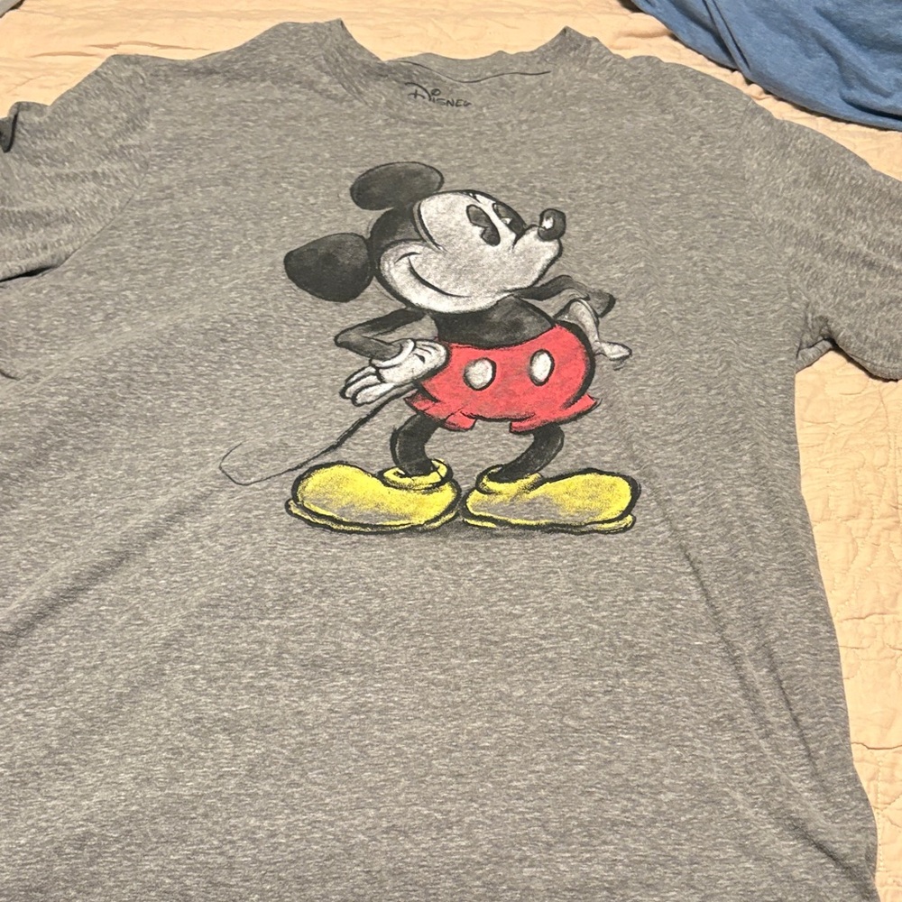 Disney Gray Mickey Mouse Short Sleeve Tee